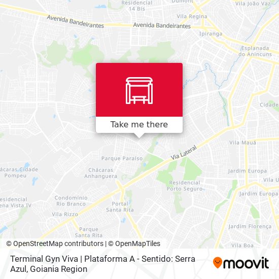 Terminal Gyn Viva | Plataforma A - Sentido: Serra Azul map