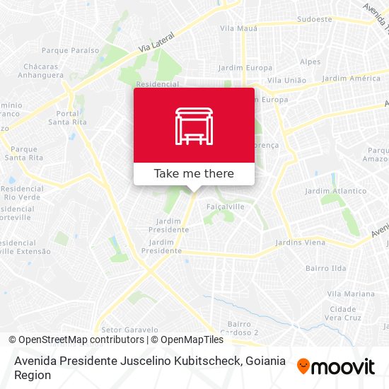 Mapa Avenida Presidente Juscelino Kubitscheck