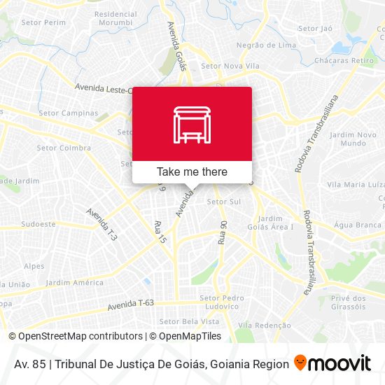 Av. 85 | Tribunal De Justiça De Goiás map