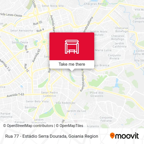 Rua 77 - Estádio Serra Dourada map