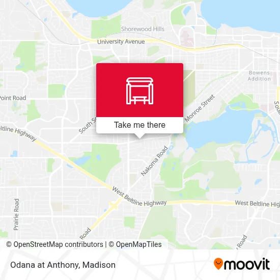 Odana at Anthony map