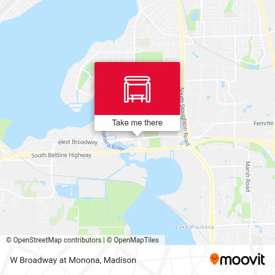 W Broadway at Monona map