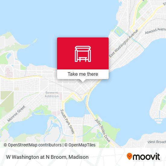 W Washington at N Broom map