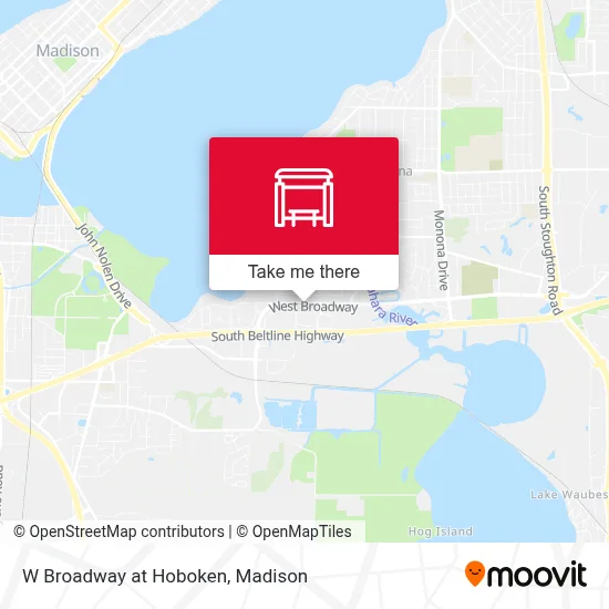 W Broadway at Hoboken map