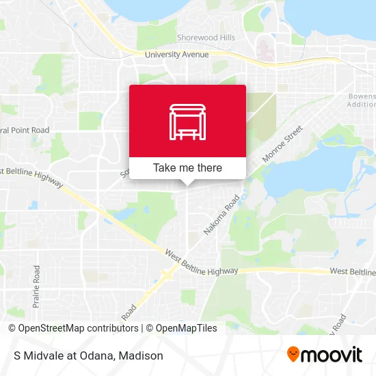 S Midvale at Odana map