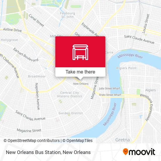 New Orleans Bus Station map
