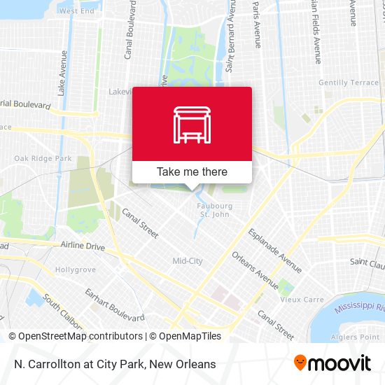 Mapa de N. Carrollton at City Park