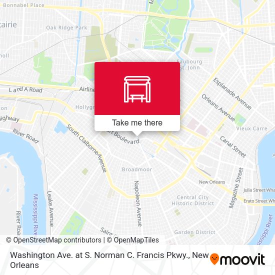 Washington Ave. at S. Norman C. Francis Pkwy. map