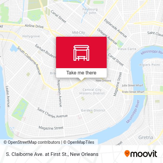 S. Claiborne at First Street map