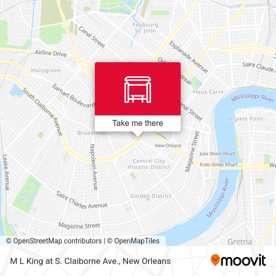 M L King at S. Claiborne Ave. map