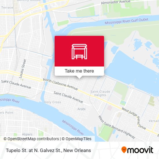 Tupelo St. at N. Galvez St. map