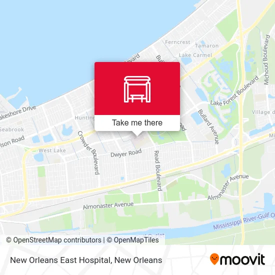 New Orleans East Hospital map