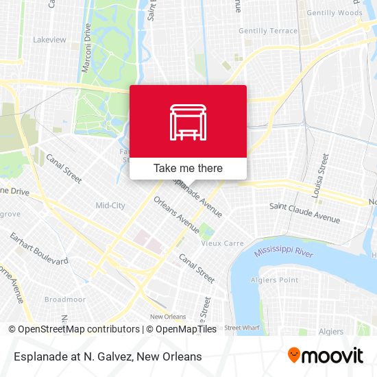 Esplanade at N. Galvez map
