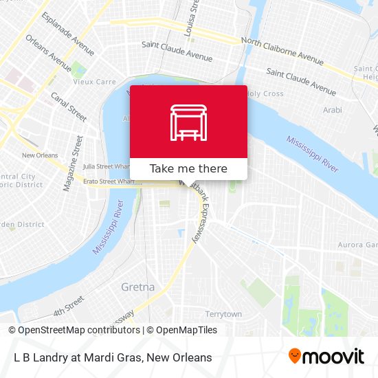 L B Landry at Mardi Gras map