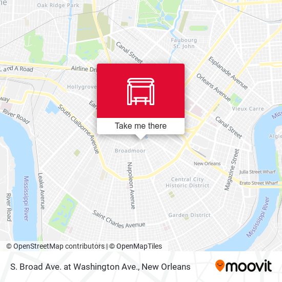 S. Broad Ave. at Washington Ave. map