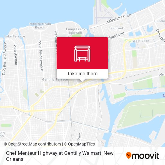 Mapa de Chef Menteur Highway at Gentilly Walmart