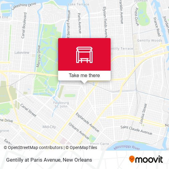 Gentilly at Paris Avenue map