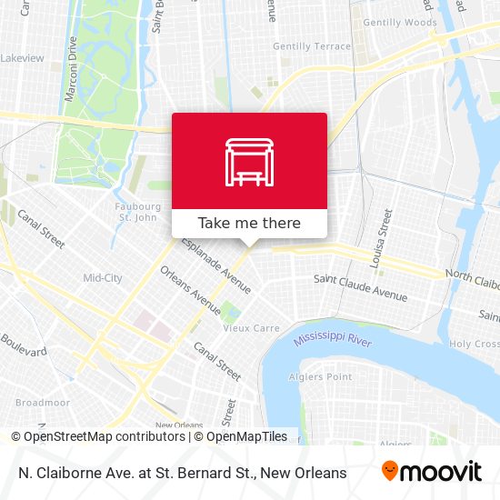 Mapa de N. Claiborne Ave. at St. Bernard St.