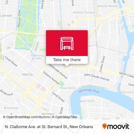 N. Claiborne Ave. at St. Bernard St. map