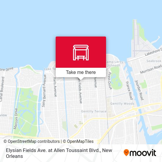 Elysian Fields Ave. at Allen Toussaint Blvd. map