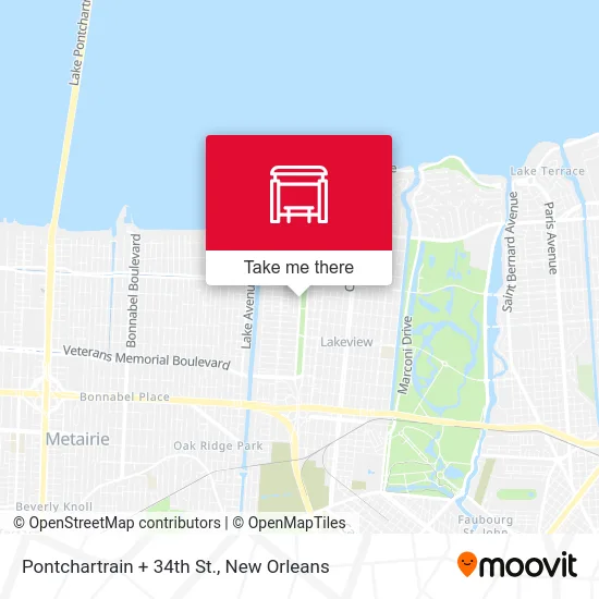 Pontchartrain + 34th St. map