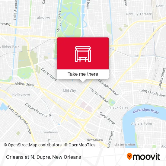 Mapa de Orleans at N. Dupre