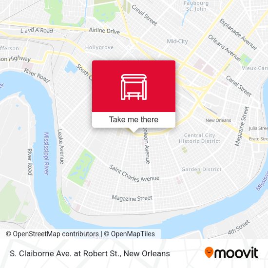 Mapa de S. Claiborne Ave. at Robert St.