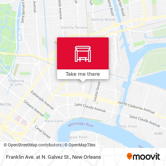 Franklin Ave. at N. Galvez St. map