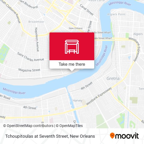 Tchoupitoulas at Seventh Street map