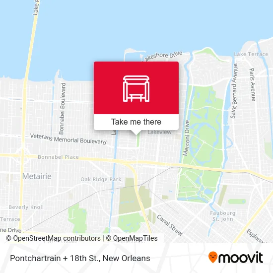 Pontchartrain + 18th St. map