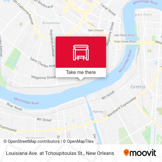 Louisiana Ave. at Tchoupitoulas St. map