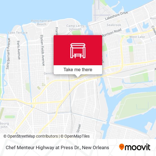 Mapa de Chef Menteur Highway at Press Dr.