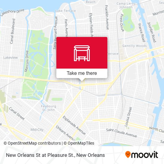 New Orleans St at Pleasure St. map