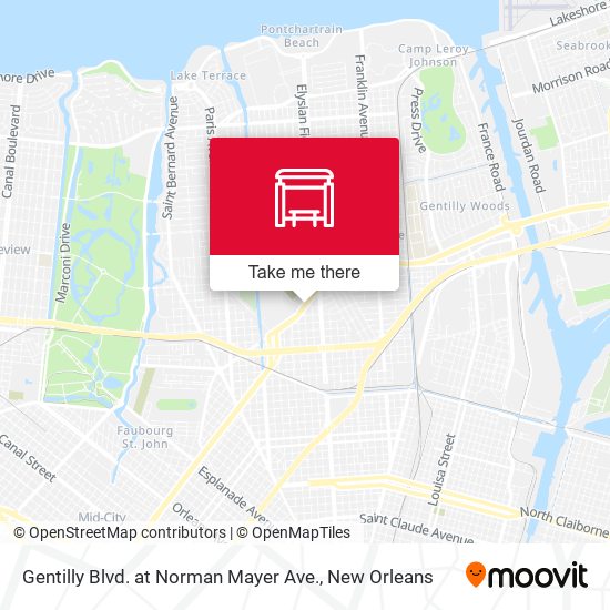 Mapa de Gentilly Blvd. at Norman Mayer Ave.
