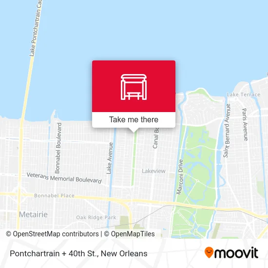Pontchartrain + 40th St. map