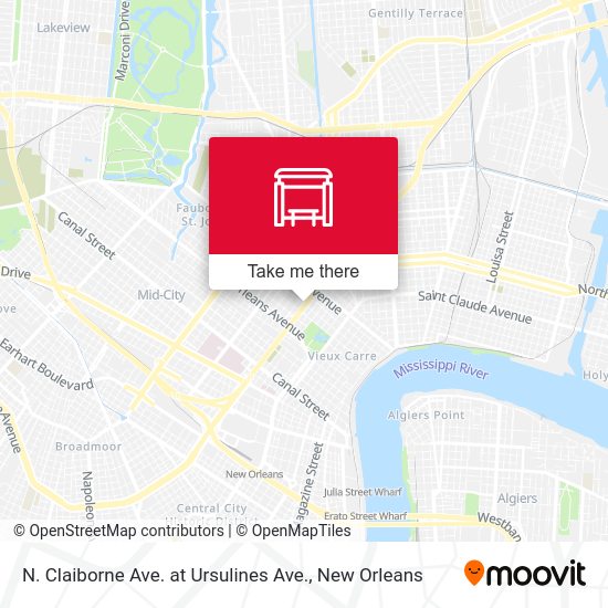 N. Claiborne Ave. at Ursulines Ave. map