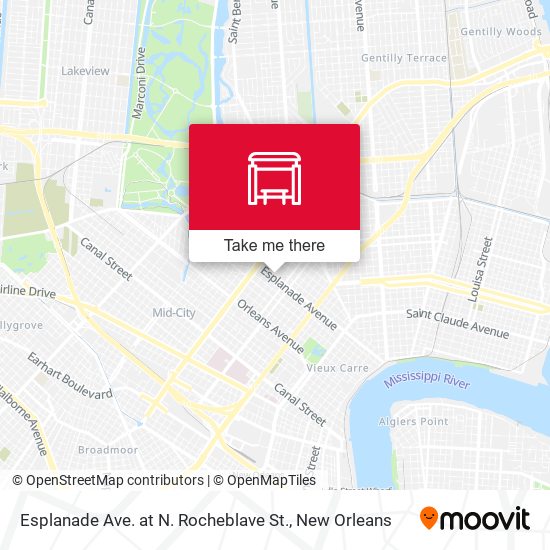 Esplanade Ave. at N. Rocheblave St. map