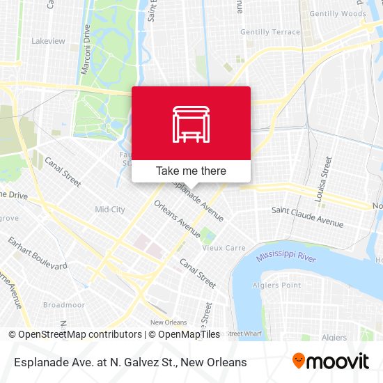 Mapa de Esplanade Ave. at N. Galvez St.