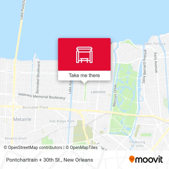Pontchartrain + 30th St. map