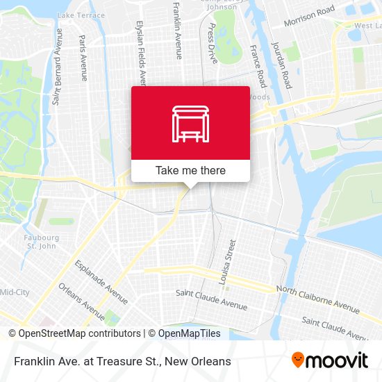 Franklin Ave. at Treasure St. map