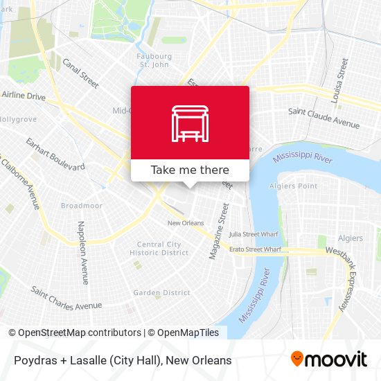 Poydras + Lasalle (City Hall) map