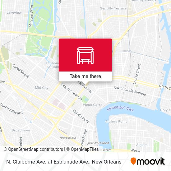 N. Claiborne Ave. at Esplanade Ave. map