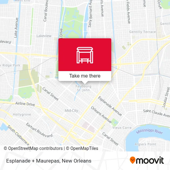 Esplanade + Maurepas map