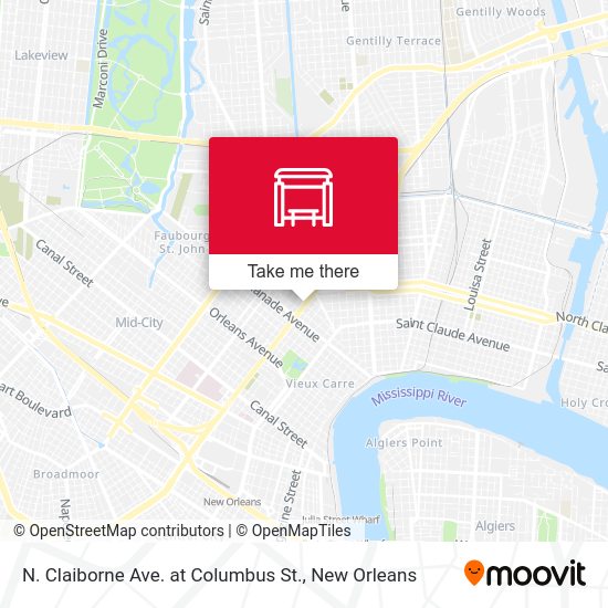 Mapa de N. Claiborne Ave. at Columbus St.