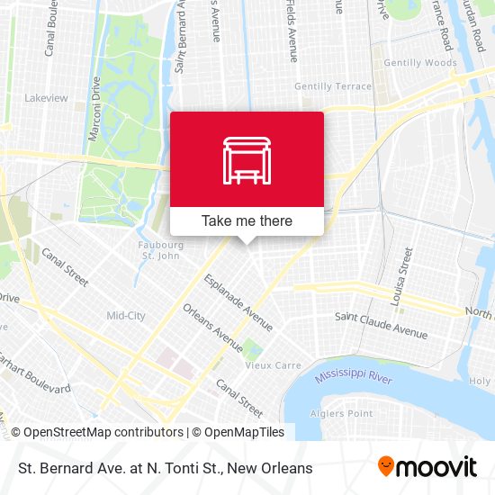 St. Bernard Ave. at N. Tonti St. map