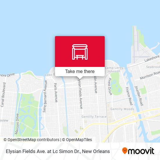 Elysian Fields Ave. at Lc Simon Dr. map