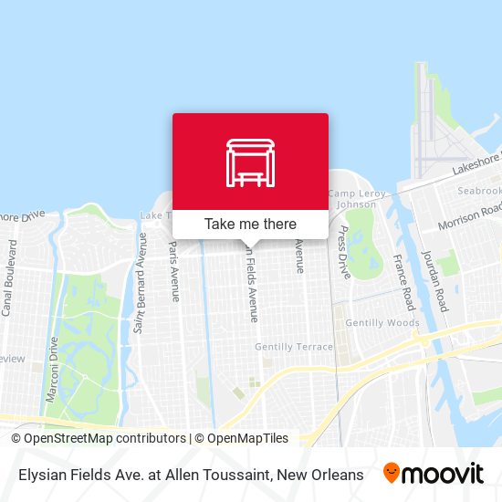 Elysian Fields Ave. at Allen Toussaint map
