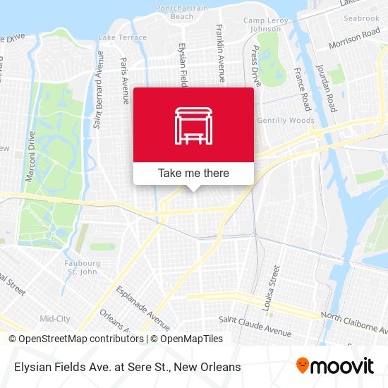 Elysian Fields Ave. at Sere St. map