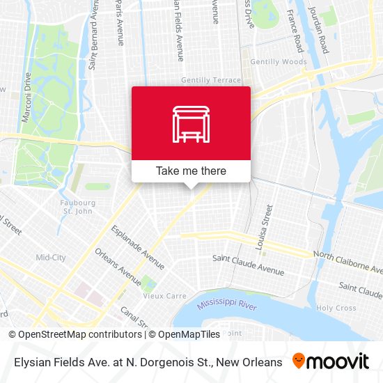 Elysian Fields Ave. at N. Dorgenois St. map