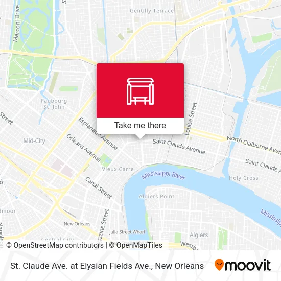 Mapa de St. Claude Ave. at Elysian Fields Ave.